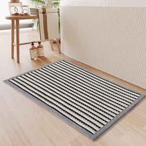Woven-Bath-Mat-Rug Super Absorbent Non Slip Bath Mats for Bathroom 17" x 24" - Picture 1 of 6