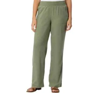 Briggs Ladies' Linen Blend Pants, Green, 2X - Picture 1 of 4