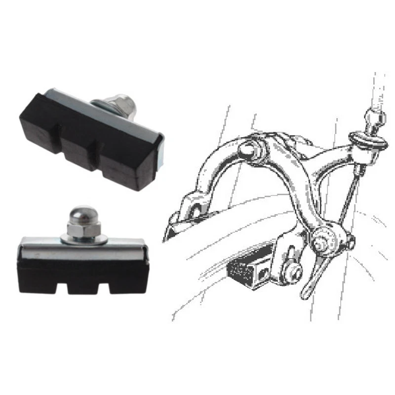 BIKE BRAKE PAD SCREW TYPE BLOCK PADS SHOE VINTAGE INSERT PAIR L'EROICA CYCLE NEW — 第 1/1 张图片