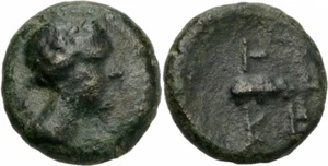 Keraitai Pisidia bronzo 2/1. secolo a.C. Artemis faretra mazza Ceraitae BMC 1-4 - Foto 1 di 1