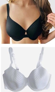 Ex Marks Bra Black White Lightly Padded Underwired Spacer Full Cup Comfort NEW - Picture 1 of 6