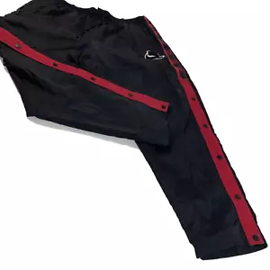80er 90er Jahre Nike Hose Herren 2XL Sport Windbreaker Track Elastische Taille Schwarz Vintage - Bild 1 von 11