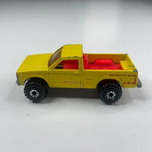 Vintage 1982 Baywatch Rescue Pick-up Truck Yellow Red 1:64 Diecast Malaysia Base - Picture 1 of 6