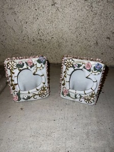 Zwei Glas Bilderrahmen Deko mit Blumen - Bild 1 von 1