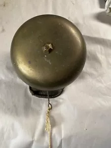 Antique Mechanical Brass 5" Doorbell w/ Wall Bracket /Vintage Boxing Ring Bell - Picture 1 of 11