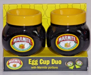 MARMITE EGG CUP HOLDER DUO SET with MARMITE PORTIONS - Picture 1 of 2