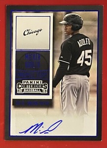2015 Panini Contenders Prospect Ticket Blue Foil Auto Micker Adolfo #43