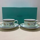 Tiffany & Co. Morning Glory Cup & Saucer Pair Set Coffee Tea UNUSED with box