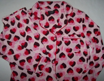 NWT Kate Spade New York Pink/Purple DOUBLE HEARTS Knit Pajama/Lounge Set S LOVE - Image 1 of 4