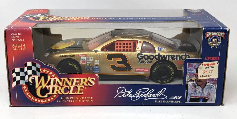 Coche de juguete dorado vintage 1998 Winner's Circle 50 aniversario Dale Earnhardt #3 1/24 Foto 1 de 4