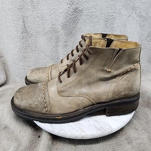 Kenneth Cole Reaction Shoes Mens Size 10 Tan Leather Cap Toe America Boot *Read* - Picture 1 of 15