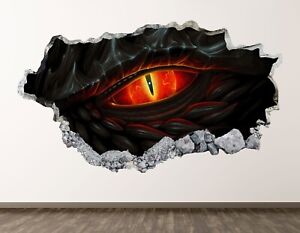 Dragon Eye Wall Decal Art Decor 3D Smashed Fantasy Art Sticker Poster BL1514