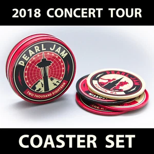 Pearl Jam Coaster Set 2018 + lata de almacenamiento | Boston/Settle/Chicago/Missoula - Imagen 1 de 17