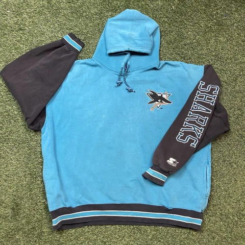 Distressed Vintage 90s 00s San Jose Sharks Sweater XL NHL Hockey Game-Day Hoodie Cover