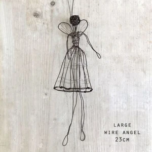 Wire Christmas Angel | Rustic Hanging Woven Decoration East of India - Picture 1 of 2