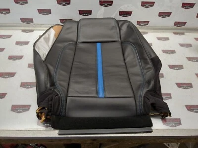 10-13 Mustang GT OEM Right Front Passenger Seat Upper Cover Black Grabber Blue - Image 1 of 4