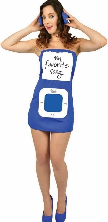 Morphsuits Mp3 Disfraz Halloween Vestido Azul con Auriculares Adulto Grande Foto 1 de 3