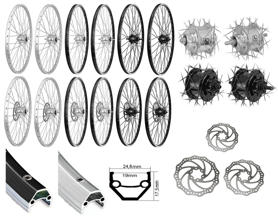 26" / 28" Vorderrad Cut Disc Nabendynamo 3/1 6-Loch Bremsscheibe Scheibenbremsen - Bild 1 von 1