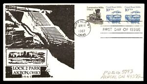Mayfairstamps US FDC 1987 Canal Boat Block First Day Cover aac_38653