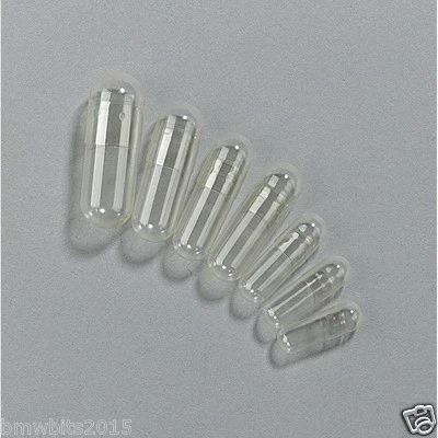 Empty Clear Gelatin Capsules Size 000 Extra Large Empty Pill Cases 100-50000 - Image 1 of 4