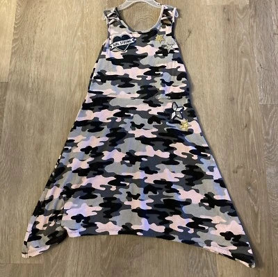 Children’s Place Girl’s Talla 7/8 Gris y Rosa Camuflaje Mezcla Algodón Sin Mangas Foto 1 de 4