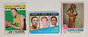 1971–73 Lenny Wilkens 3-Card Lot – NBA Hall of Famer – Topps Basketball Cards - Picture 1 of 6
