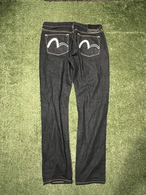 Мужские джинсы Evisu 35 прямые штанины Y2K хип-хоп раскрашенный карман Япония ПОДХОДИТ 35X31 - Изображение 1 из 4