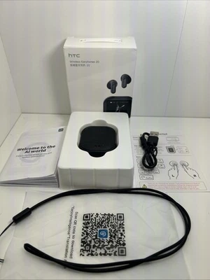 HTC NE20 Bluetooth 6.0 Earphones AI Translator Wireless Earbuds LCD Touch 👑 - Image 1 of 4