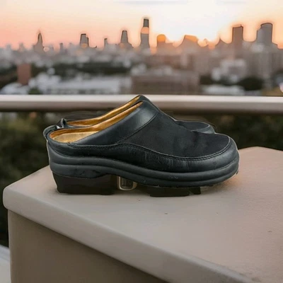 ✅Footprints ✅ Birkenstock Ashby Mules 8 Black Canvas/Leather Slip On Shoes Clogs - Image 1 of 4