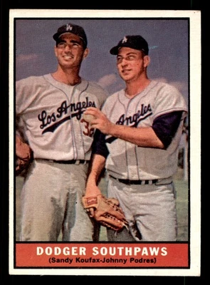 1961 Topps Set-Break #207 Sandy Koufax/J.Podres EX-EXMINT AG-1 - Image 1 of 2