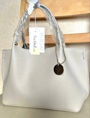 Le Basiques Du Sac Tote Bag Handbag Purse Faux Leather in Beige NEW - Image 1 of 4