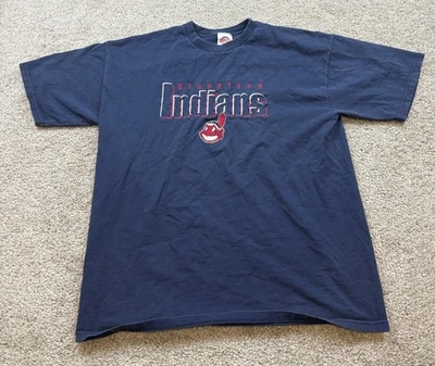 Camisa De Colección Indios de Cleveland Para Hombres Grande* Chief Wahoo Hank Aaron Originales Años 90 Foto 1 de 4