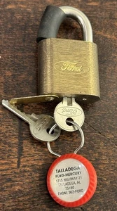 VTG BRASS FORD LOCK AND KEYS - Picture 1 of 5