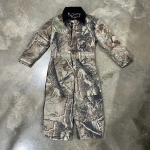 Walls Realtree Quilted Insulated Camo Coveralls Youth Sz 4 Regular Full Zipper - Picture 1 of 5