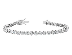 4.0 Carat (ctw) White Topaz Tennis Bracelet in Sterling Silver - Picture 1 of 2