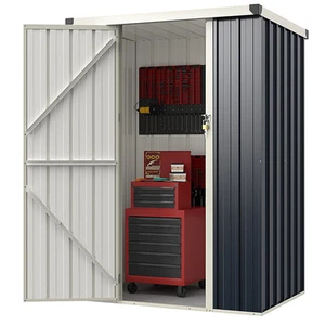 4 x 3 FT Metal Outdoor Storage Shed w/ Lockable Door Garden Utility Tool House - Picture 1 of 10