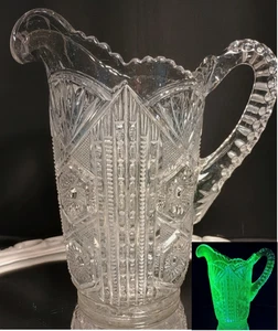 1913 Antique /Vintage Imperial Glass CHATELAINE CLEAR Pitcher Complex Cut EAPG - Picture 1 of 13