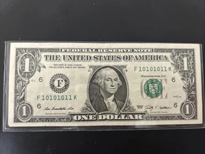 2009 One Dollar True Binary Serial Number Circulated Good Condition - Picture 1 of 2