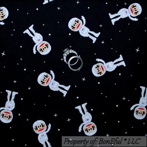 BonEful Fabric FQ Cotton Quilt STAR Red Bobby Jack MONKEY Astronaut Space US Dot - Picture 1 of 11