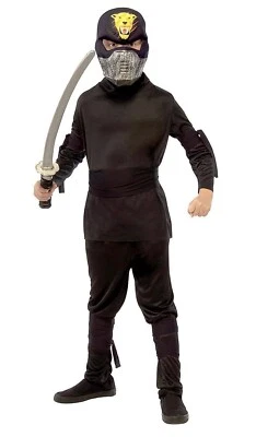 Ninja Negro Verde Calavera Máscara Niño/Niño Disfraz Halloween NUEVO Pequeño Foto 1 de 3