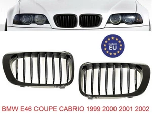 Griglie Mascherine Rinichi BMW Coupe Cabrio E46 1999-2002 NERE LUCIDE - Foto 1 di 6