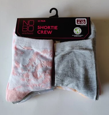10 пар NOBO без границ женщин лодыжки носки размер 4-10 шорты экипажа - Изображение 1 из 2