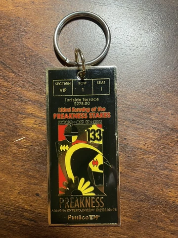 Preakness Stakes 133 (2008) Ticket Stub Replica Keychain / Key Ring Pimlico Cover