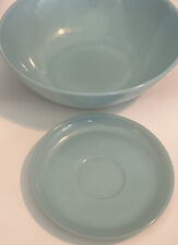Vintage 1950's Fire King "TURQUOISE BLUE" Bowl And Plate Made In USA