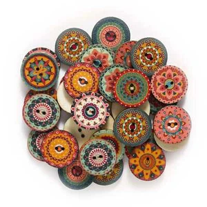 50pcs Retro series Wood Buttons for Sewing Scrapbook Clothing Crafts Handmade - Picture 1 of 3