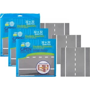 Lot 3 Plaques de base pour Jeux Construction Route Voiture Kit Blocs Jouets Noël - Picture 1 of 24