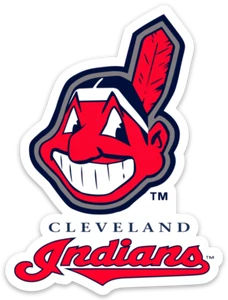 Cleveland Indians Chief Wahoo Logo Type MLB Cleveland Indians Die-cut MAGNET - Picture 1 of 1