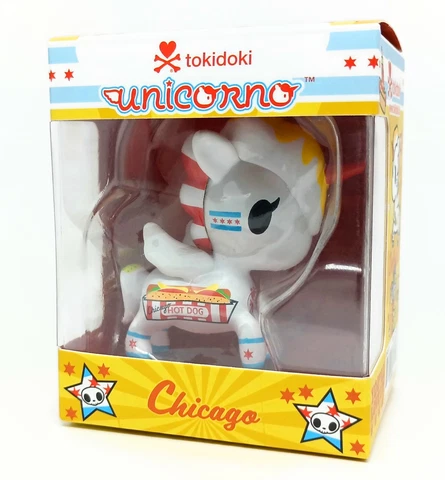 Tokidoki UNICORNO HOTSHOT Chicago C2E2 2022 Con Exclusive Figure Flag Hot Dog Cover