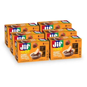 Jif Peanut Butter & Chocolate to Go, 8 Count Cups (Pack of 6), Less Sugar, Thick - Picture 1 of 12