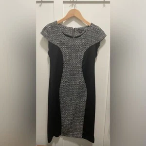 Metaphor Size Medium Dress Grey and Black knit dress midi sheath dress, bodycon - Picture 1 of 7